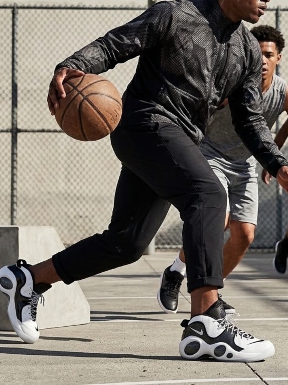 Nike Air Zoom Flight 95s White and Black Pod-Sole Athletic Sneakers
